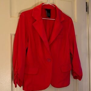 Bright red blazer